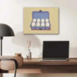 Eieren - Doos - Minimalistisch - Blauw PET vilt klein -sfeer5