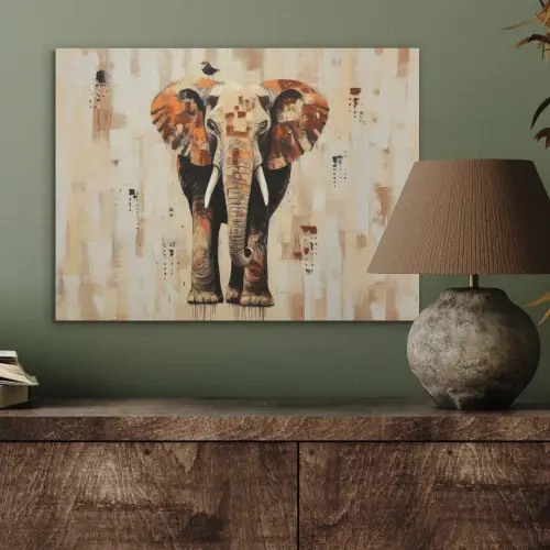 Olifant - Slurf - Mozaïek - Abstract PET vilt klein -sfeer2