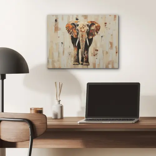 Olifant - Slurf - Mozaïek - Abstract PET vilt klein -sfeer5