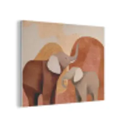 Olifanten - Oranje - Abstract PET vilt klein -3d