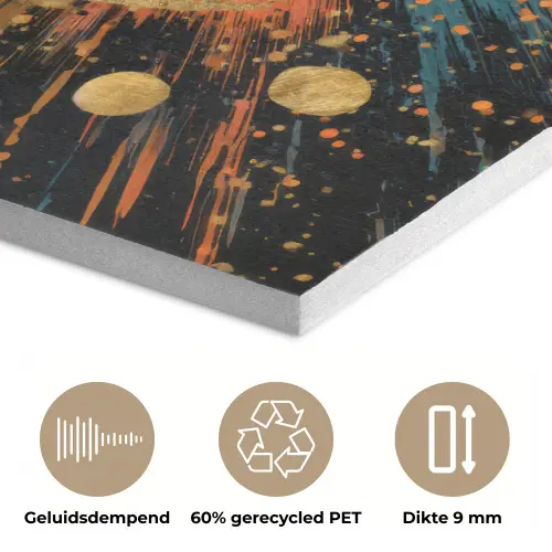 Explosie - Verfstructuur - Goud - Abstract PET vilt klein -closeup_NL