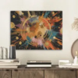 Explosie - Verfstructuur - Goud - Abstract PET vilt klein -sfeer1