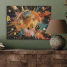 Explosie - Verfstructuur - Goud - Abstract PET vilt klein -sfeer2