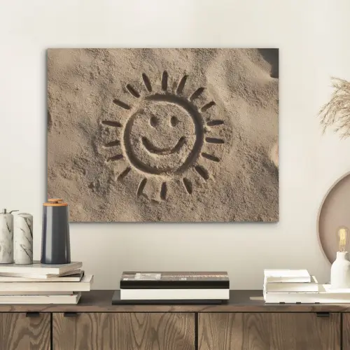 Gezichtje - Zon - Zand - Getekend PET vilt klein -sfeer1