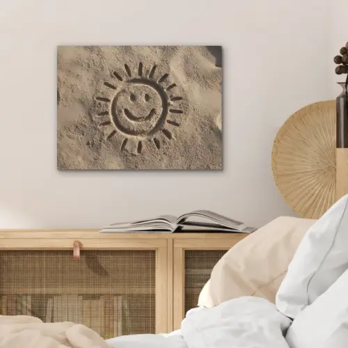 Gezichtje - Zon - Zand - Getekend PET vilt klein -sfeer3