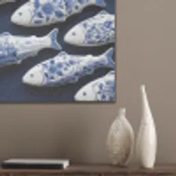 Vissen - Delfts - Blauw - Keramiek PET vilt klein -sfeer6_closeup