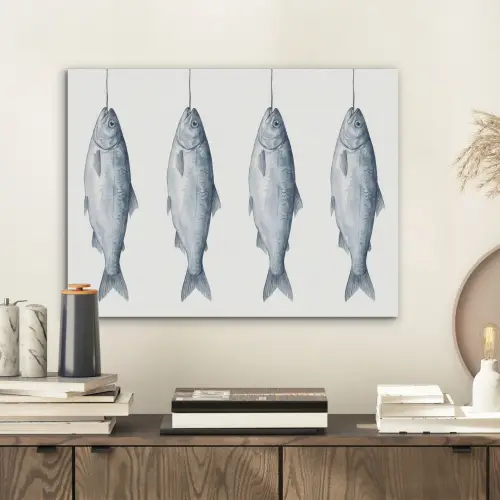 Vissen - Illustratie - Delfts - Blauw PET vilt klein -sfeer1