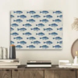 Vis - Patroon - Blauw PET vilt klein 837 -sfeer1