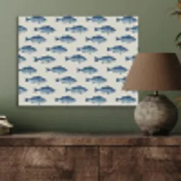 Vis - Patroon - Blauw PET vilt klein 837 -sfeer2