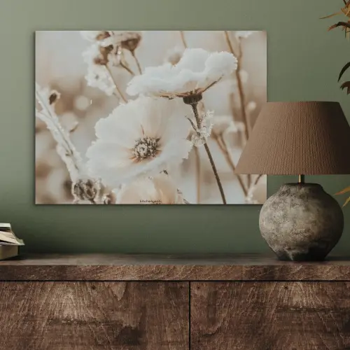 Bloemen - Beige - Winter PET vilt klein -sfeer2
