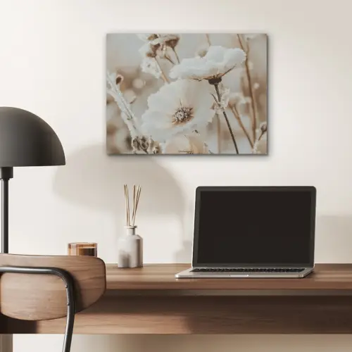 Bloemen - Beige - Winter PET vilt klein -sfeer5