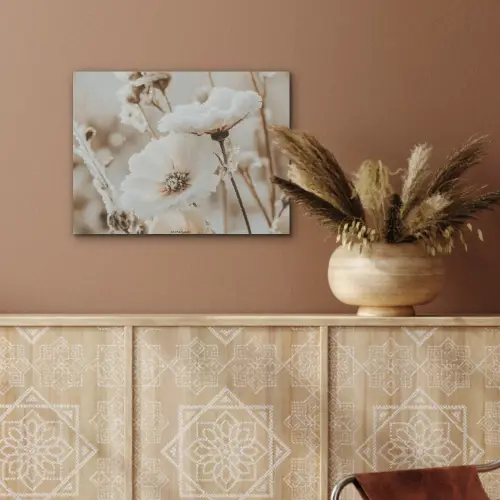Bloemen - Beige - Winter PET vilt klein -sfeer4