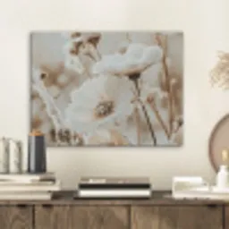 Bloemen - Beige - Winter PET vilt klein -sfeer1