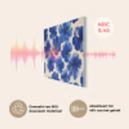 Bloemen - Blauw -Patroon - Wit PET vilt klein -USP_NL