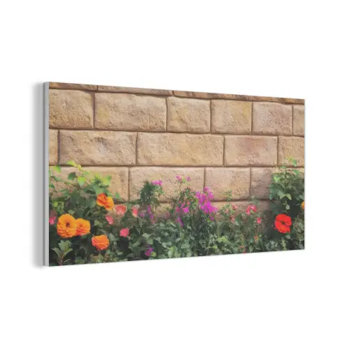 Bloemen - Bakstenen - Kleurrijk PET vilt middel -3d