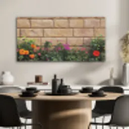 Bloemen - Bakstenen - Kleurrijk PET vilt middel -sfeer1