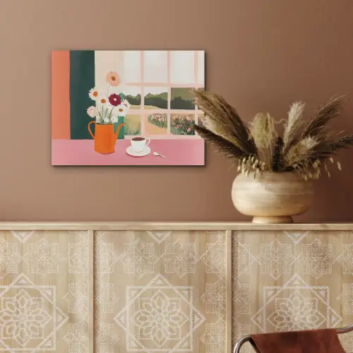 Bloemen - Koffie - Raam PET vilt klein -sfeer4