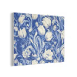 Bloemen - Delfts Blauw - Patroon - Tulp PET vilt klein -3d