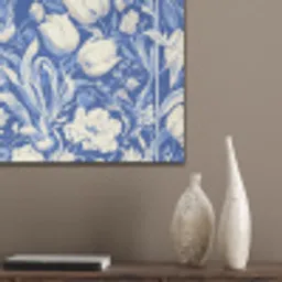 Bloemen - Delfts Blauw - Patroon - Tulp PET vilt klein -sfeer6_closeup