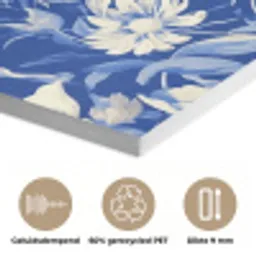 Bloemen - Delfts Blauw - Patroon - Tulp PET vilt klein -closeup_NL