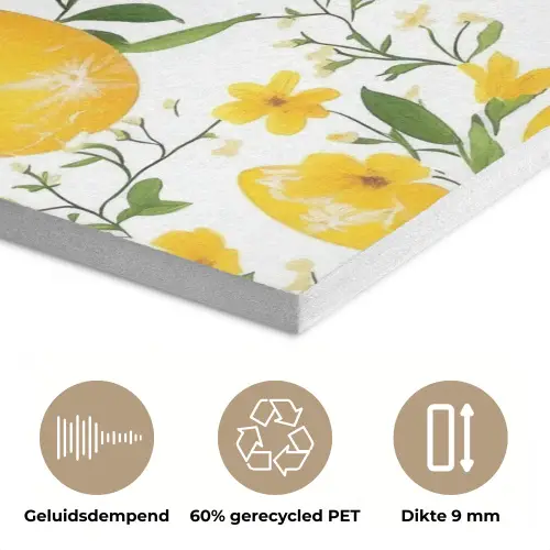 Bloemen - Paaseieren - Geel PET vilt klein -closeup_NL