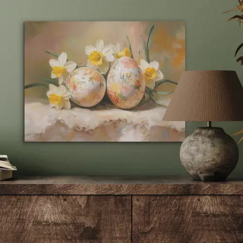 Bloemen - Eieren - Geschilderd PET vilt klein -sfeer2