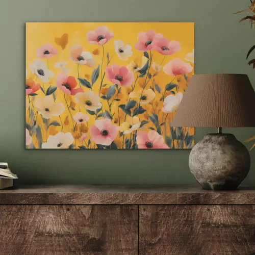Bloemen - Veld - Geel PET vilt klein -sfeer2