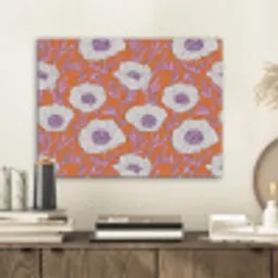 Bloemen - Grafisch - Oranje PET vilt klein 837 -sfeer1
