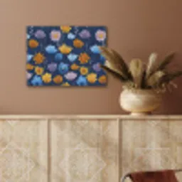 Bloemen - Patroon - Blauw - Contrast PET vilt klein -sfeer4