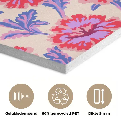 Bloemen - Patroon - Meerkleurig PET vilt klein 837 -closeup_NL