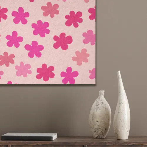 Bloemen - Patroon - Roze PET vilt klein -sfeer6_closeup