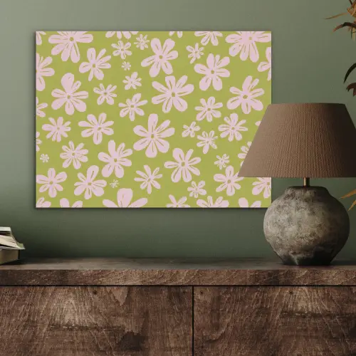 Bloemen - Roze - Getekend - Patroon PET vilt klein -sfeer2