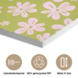 Bloemen - Roze - Getekend - Patroon PET vilt klein -closeup_NL