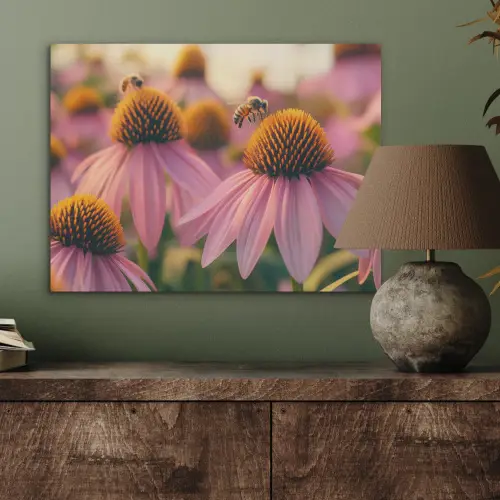 Bloemen - Paars - Bijen PET vilt klein -sfeer2