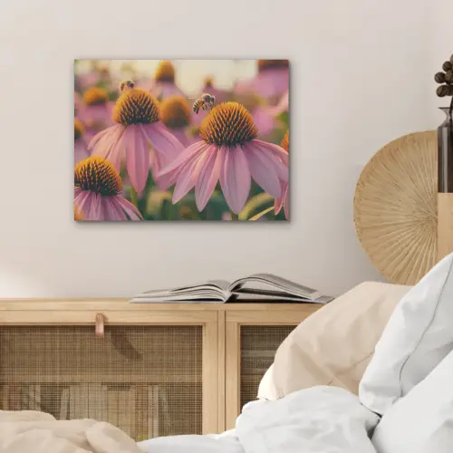 Bloemen - Paars - Bijen PET vilt klein -sfeer3