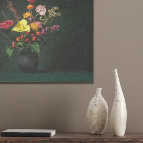 Bloemen - Vaas - Zwart PET vilt klein -sfeer6_closeup