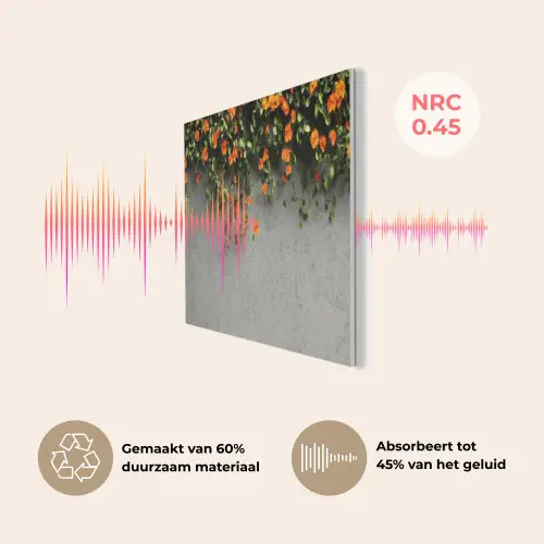 Bloemen - Muur - Oranje PET vilt middel -USP_NL