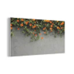 Bloemen - Muur - Oranje PET vilt middel -3d