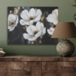 Bloemen - Wit - Abstract PET vilt klein -sfeer2