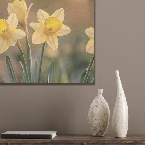 Bloemen - Geel - Wazig PET vilt klein -sfeer6_closeup