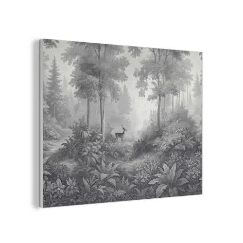 Bos - Hert - Zwart - Wit PET vilt klein -3d