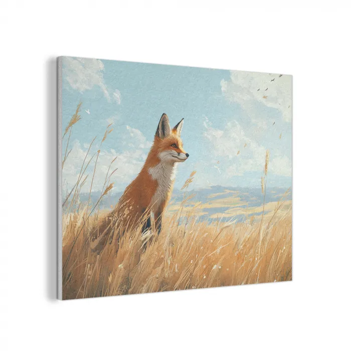 Vos - Gras - Wolken - Oranje PET vilt klein -3d