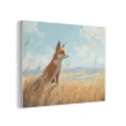 Vos - Gras - Wolken - Oranje PET vilt klein -3d