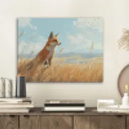 Vos - Gras - Wolken - Oranje PET vilt klein -sfeer1