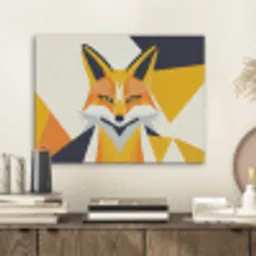 Vos - Oranje - Abstract - Driehoeken PET vilt klein -sfeer1