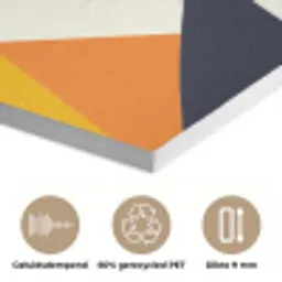 Vos - Oranje - Abstract - Driehoeken PET vilt klein -closeup_NL