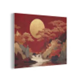 Volle maan - Landschap - Waterval PET vilt klein -3d