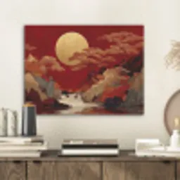 Volle maan - Landschap - Waterval PET vilt klein -sfeer1