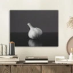 Knoflook - Zwart - Wit PET vilt klein -sfeer1