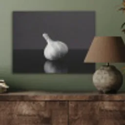 Knoflook - Zwart - Wit PET vilt klein -sfeer2